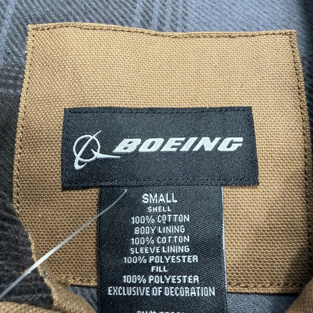 BOEING Mens Canvas Jacket Workwear‎ Corduroy Collar Flannel Lined Insulated New!